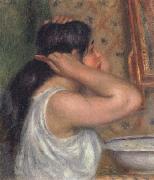 Pierre Renoir The Toilette Woman Combing Her Hair painting